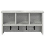 vidaXL Porte-manteau mural avec étagère Montage mural avec stockage Gris béton 50 x 16 x 26 cm