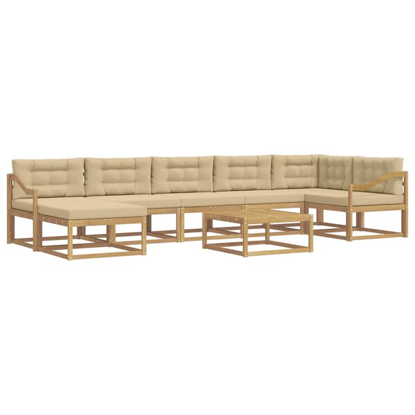 vidaXL Ensemble de canapés d'extérieur 8 pc Blanc et Beige