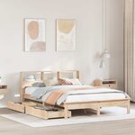 vidaXL Lit bibliothèque sans matelas 120x190 cm bois de pin massif