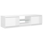 vidaXL Meuble TV avec lumières LED blanc brillant 140x40x36 cm