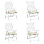 vidaXL Coussins de chaise lot de 4 blanc crème 50x50x7 cm tissu oxford