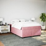 vidaXL Sommier à lattes de lit avec matelas Rose 160x200 cm Velours