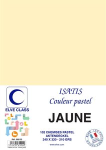 Pqt de 102 Chemises 210 g 240 x 320 mm ISATIS Coloris Pastel Jaune ELVE