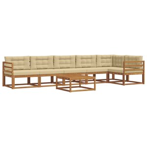 vidaXL Ensemble de canapés d'extérieur 7 Pièces Naturel et Beige