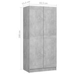 vidaXL Garde-robe Gris béton 82 5x51 5x180 cm Aggloméré