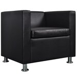 vidaXL Fauteuil Noir Similicuir