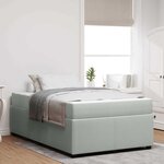 vidaXL Cadre de lit avec matelas Gris clair 120 x 200 cm Velours