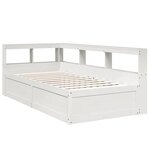 vidaXL Lit bibliothèque sans matelas blanc 100x200 cm bois pin massif