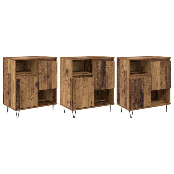 vidaXL Buffets 3 Pièces Bois ancien 180 x 35 x 70 cm Bois d'ingénierie