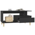 vidaXL Table basse Noir 90x49x45 cm Bois d'ingénierie
