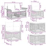 vidaXL Ensemble de canapé de jardin 8 Pièces Noir polyrotin