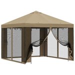 vidaXL Abri de jardin avec parois 3 x 3 m Beige Polyester et Acier