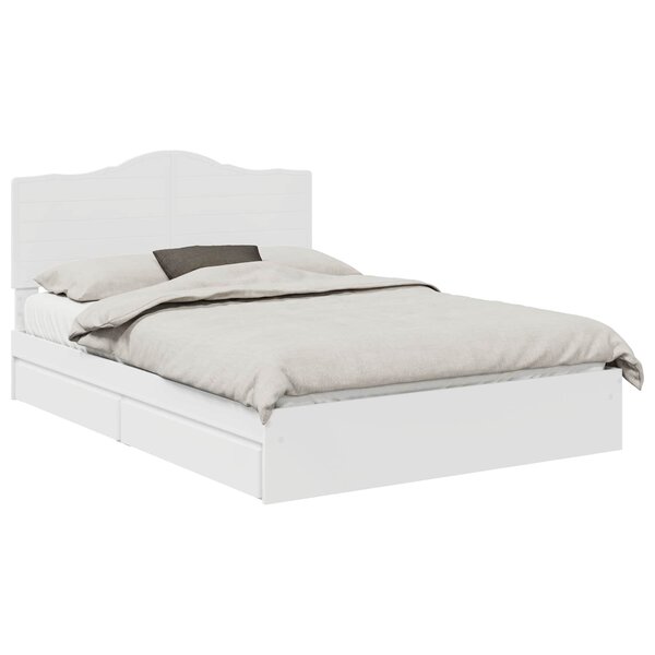 vidaXL Lit de Rangement Blanc 140 x 200 cm Bois d'ingénierie