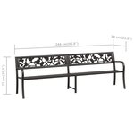 vidaXL Banc double de jardin 246 cm Noir Acier