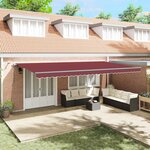 vidaXL Auvent rétractable automatique avec LED bordeaux 600x300 cm