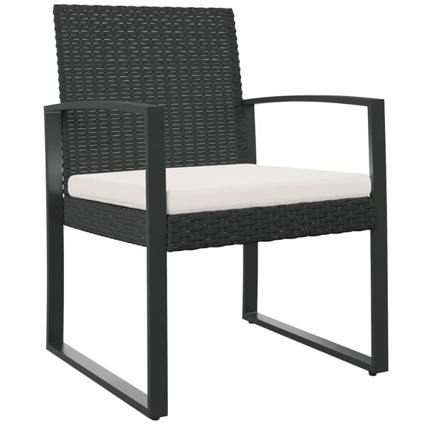 vidaXL Chaises à manger de jardin lot de 2 noir rotin PP