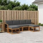vidaXL Ensemble de canapés d'extérieur 6 Pièces Naturel et Anthracite