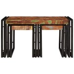 vidaXL Table Gigogne 3 Pièces Marron et noir bois de récupération massif