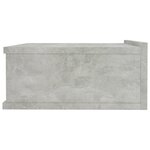 vidaXL Table de chevet flottante Gris béton Bois d'ingénierie