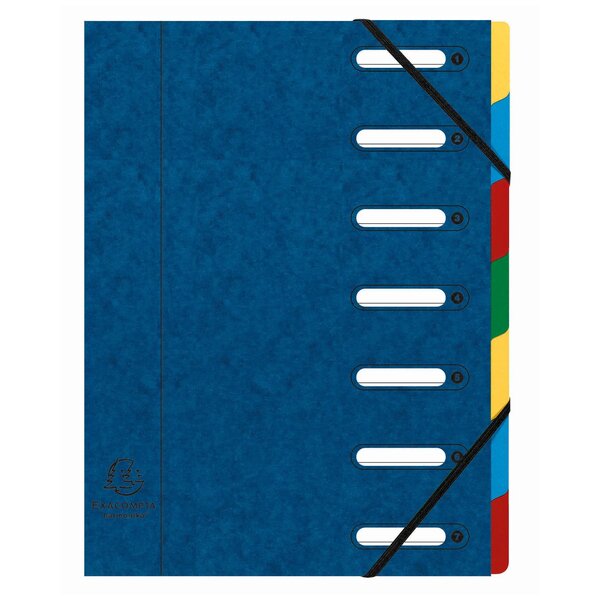 Trieur Harmonika® À Fenêtres Avec Élastiques Véritable Carte Lustrée 7 Compartiments - Couleurs Assorties - Exacompta