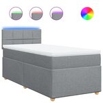 vidaXL Sommier à lattes de lit avec matelas Gris clair 100x200cm Tissu