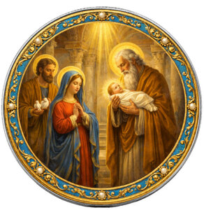 Monnaie PRESENTATION IN THE TEMPLE Mysteries of the Rosary 1 Oz Argent 1$ USA 2026 (PRÉCOMMANDE)