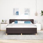Lit avec sommier tapissier et matelas vidaXL en marron foncé  180x200 cm tissu