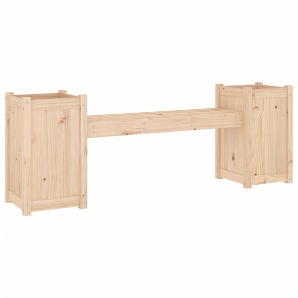 vidaXL Banc avec jardinières 180x36x63 cm bois massif de pin
