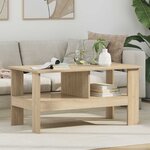 vidaXL Table basse Chêne Sonoma 90 x 50 x 45 cm Bois d'ingénierie