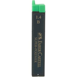 Etui de 6 mines super-polymer pour porte-mines 1 4mm b x 12 faber-castell