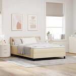 vidaXL Lit boxspring avec matelas avec matelas Crème 140 x 190 cm