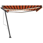 vidaXL Auvent automatique capteur de vent/LED 400x300 cm Orange/marron