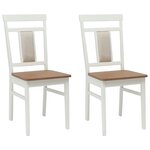 vidaXL Chaise de salle à manger 2 Pièces Blanc et Naturel