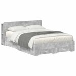 vidaXL Cadre de lit avec rangement Gris béton 160 x 200 cm