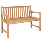vidaXL Banc de jardin et coussin anthracite 120 cm Bois de teck massif