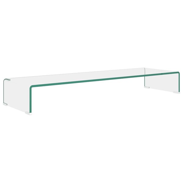 vidaXL Meuble TV/pour moniteur 100x30x13 cm verre transparent