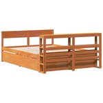 vidaXL Cadre de lit sans matelas cire marron 140x190cm bois pin massif