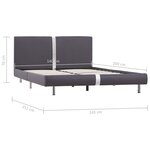 vidaXL Cadre de lit Gris Similicuir 140x200 cm