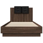 vidaXL Cadre de lit avec tête de lit chêne marron 90x200 cm