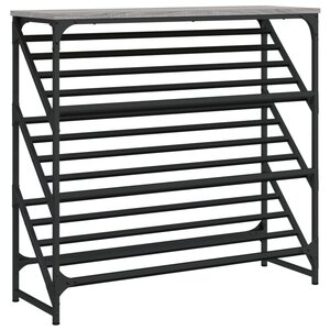 vidaXL Étagère à chaussures sonoma gris 90x30x85 cm bois d'ingénierie