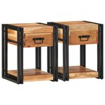 vidaXL Cabinet de chevet 2 Pièces 40 x 35 x 50 cm Bois d'acacia massif