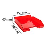 Corbeille À Courrier Combo Midi Transparent - Rouge Carmin Brillant - X 6 - Exacompta