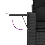 vidaXL Salon de jardin 7 Pièces avec coussins noir résine tressée
