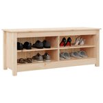 vidaXL Banc à chaussures 110x38x45 5 cm Bois de pin massif