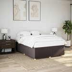 vidaXL Cadre de lit sans matelas marron foncé 140x200 cm tissu