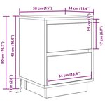 VidaXL Tables de chevet avec lumières LED 2Pièces vieux bois 38x34x50 cm