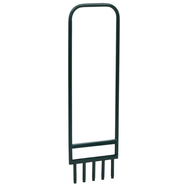 vidaXL Aérateur de pelouse 5 dents creuses vert acier enduit de poudre