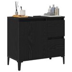 vidaXL Cabinet de salle de bain avec tiroir Chêne noir 65 x 33 x 60 cm