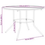 vidaXL Table de patio ronde anthracite acier enduit de poudre