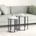 vidaXL Ensemble de tables d'appoint 2 Pièces Gris sonoma et Noir